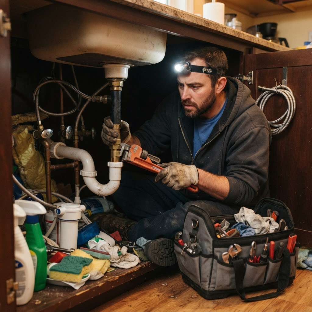 Plumbing crew at work