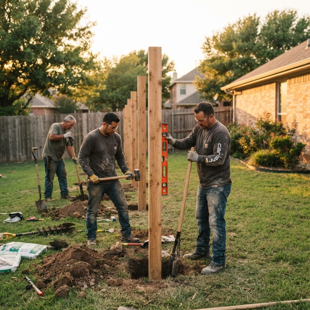 Fencing crew at work