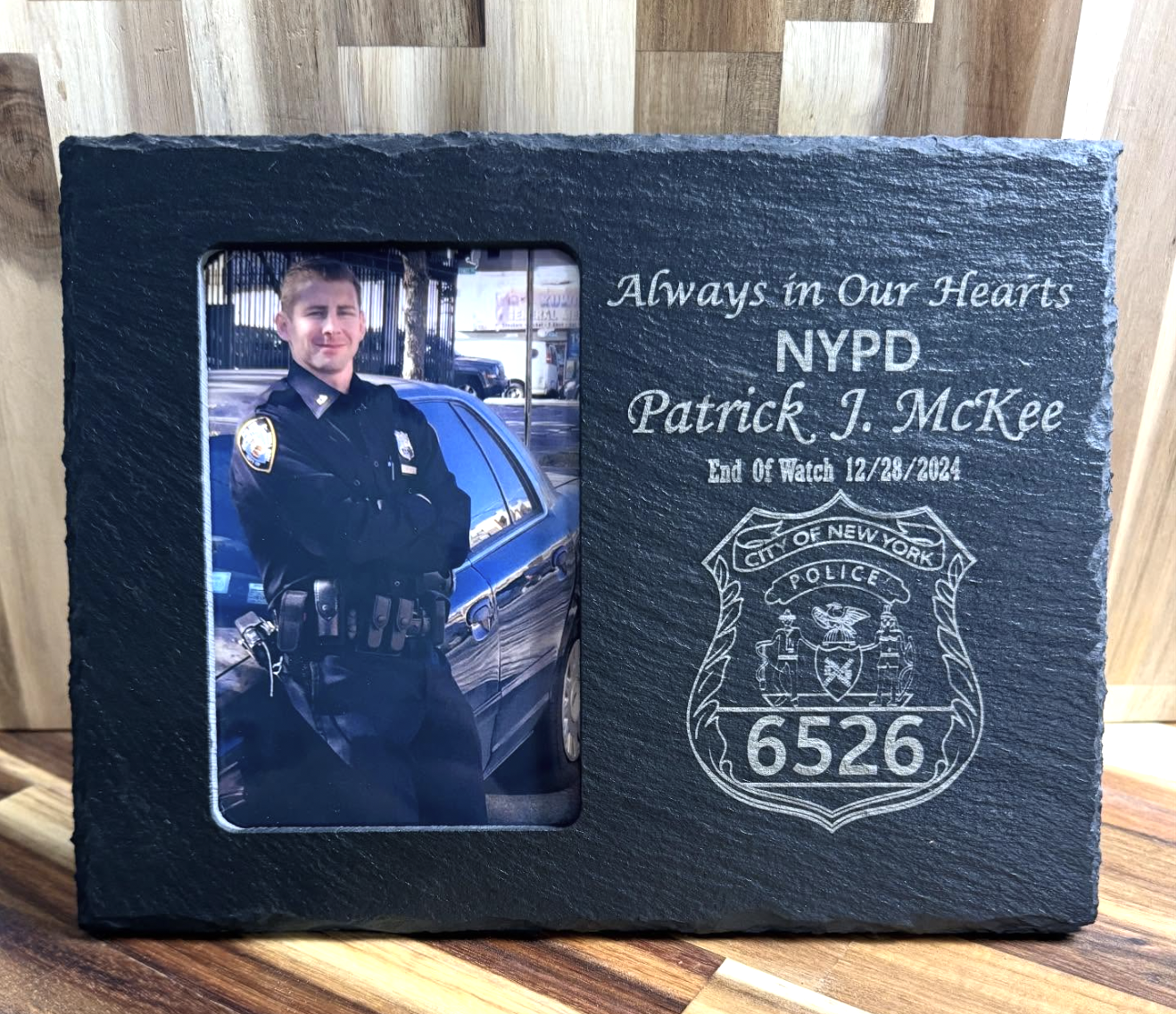 Custom Laser-Engraved Slate Square Coasters (6-Pack)