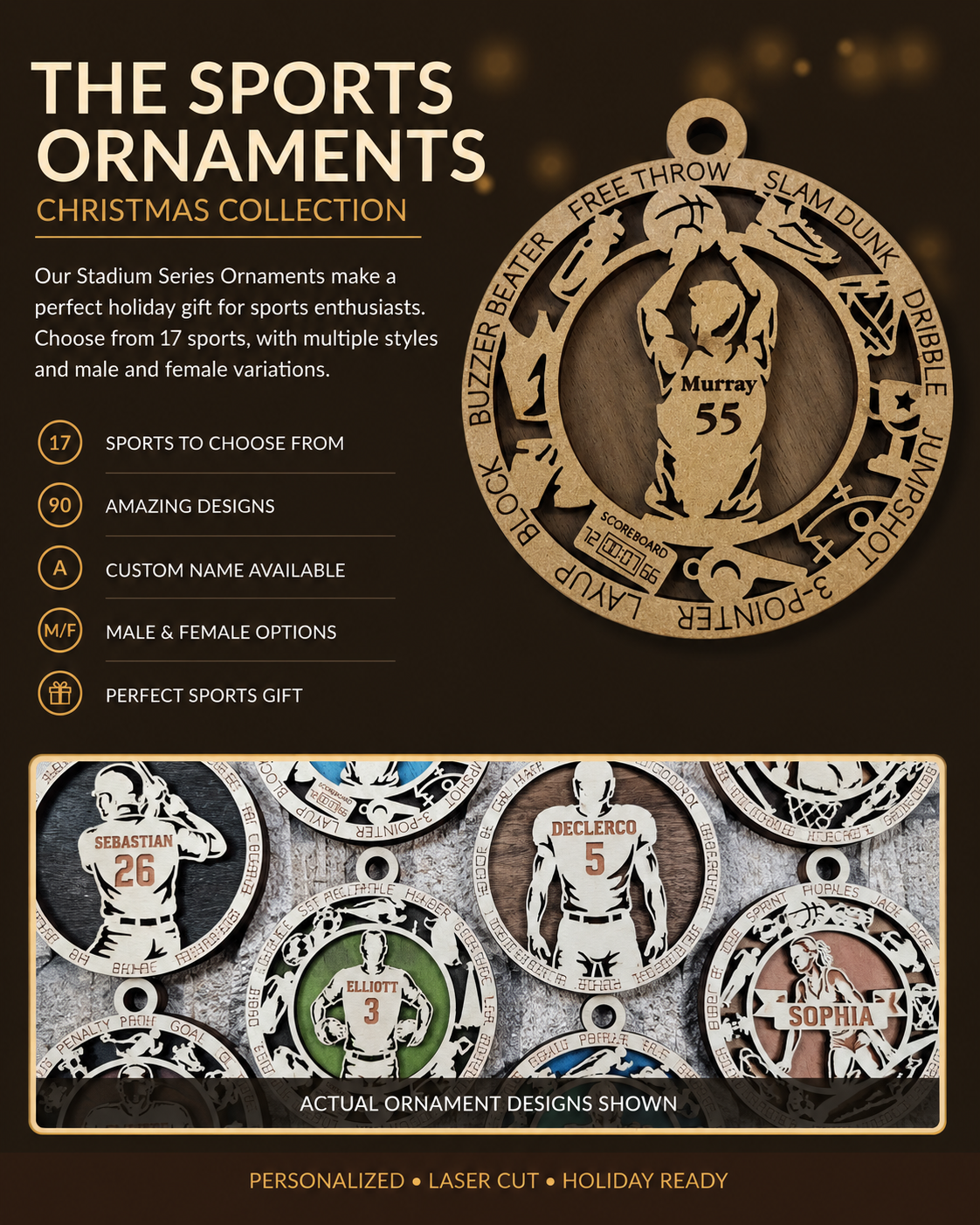 Sports Ornaments Christmas Collection