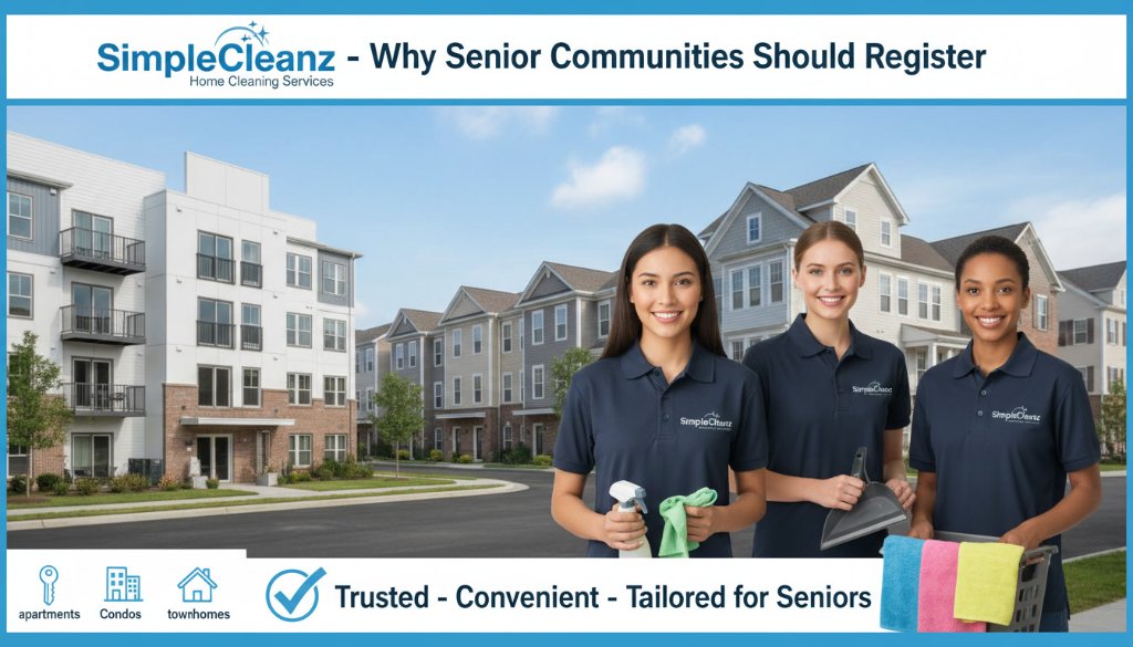 SimpleCleanz Seniorz - Why Senior Communities Should Register - Professional cleaning team with residents