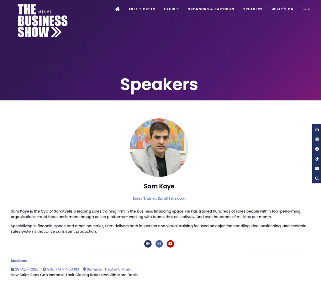 Miami Business Show — Sam Kaye