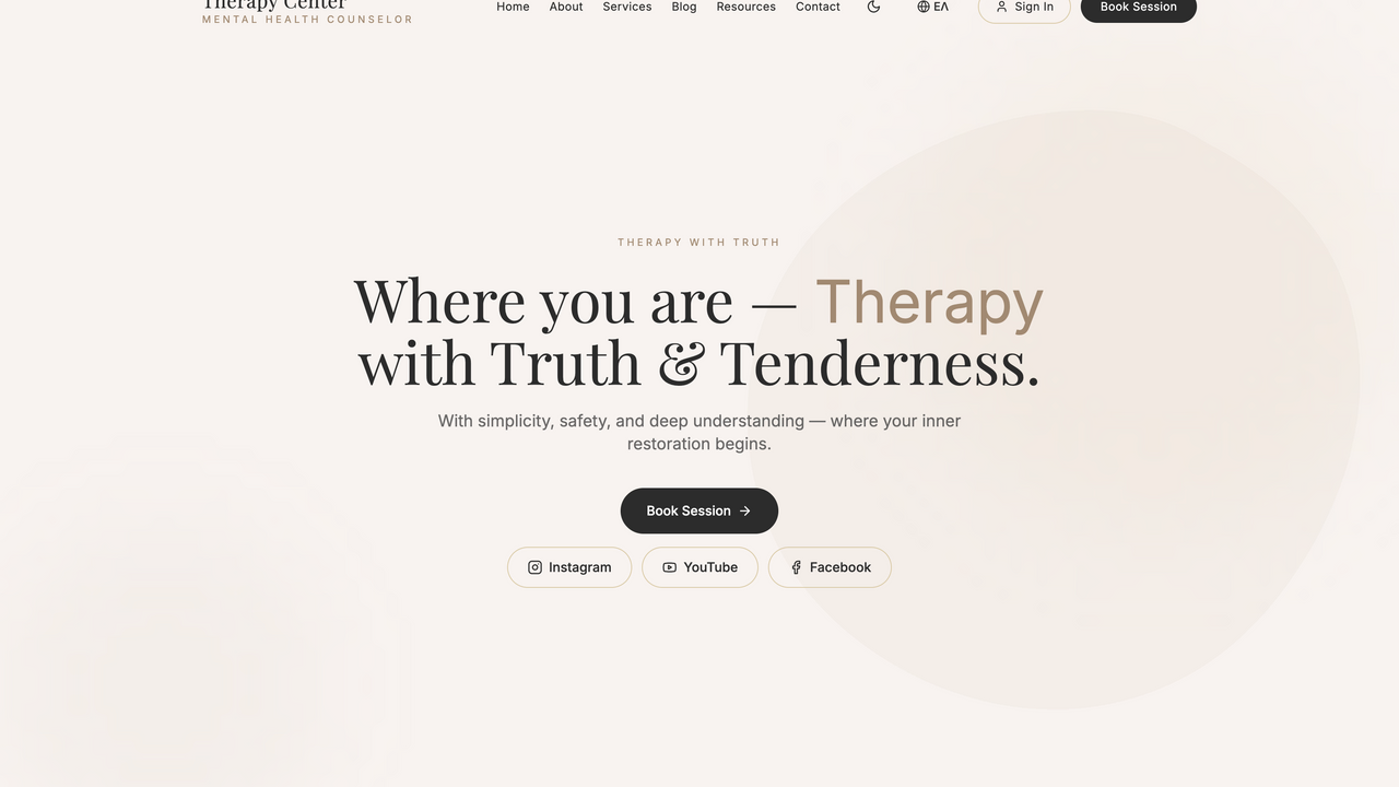 Psychotherapy Premium Website template preview