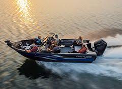 Crestliner fishing boat cutting through golden-hour water