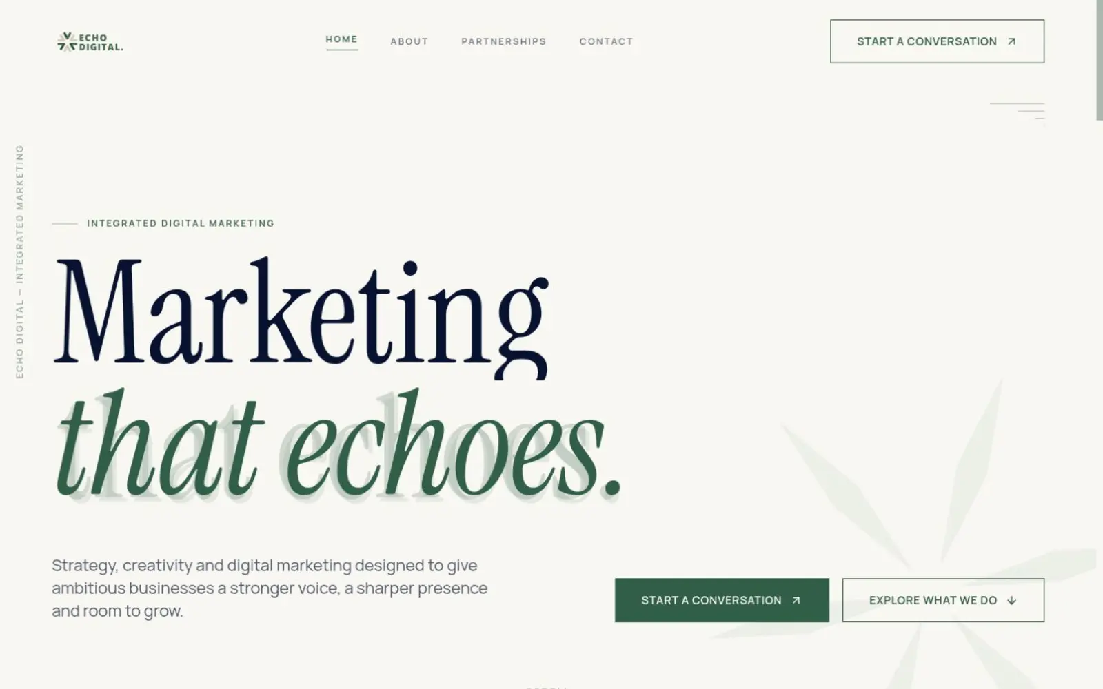 Echo Digital website homepage
