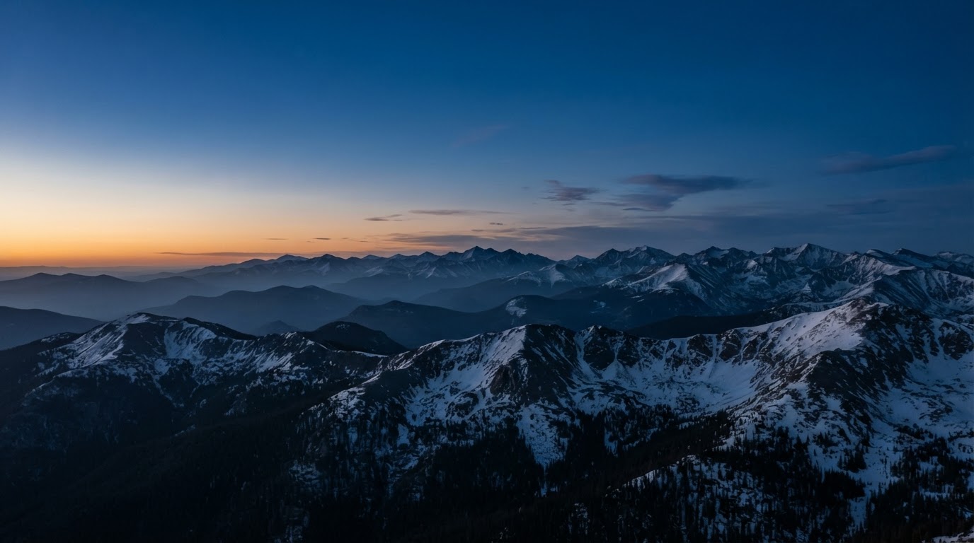 Colorado mountains at dusk