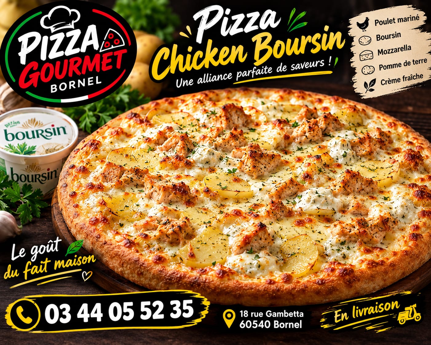 Pizza du Mois - Pizza Chicken Boursin