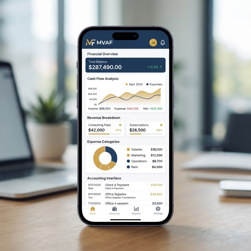 MVAF mobile app on smartphone