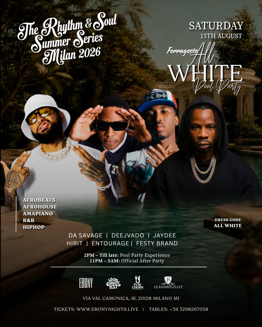 Ferragosto All White Party — Saturday 15 August, Milan
