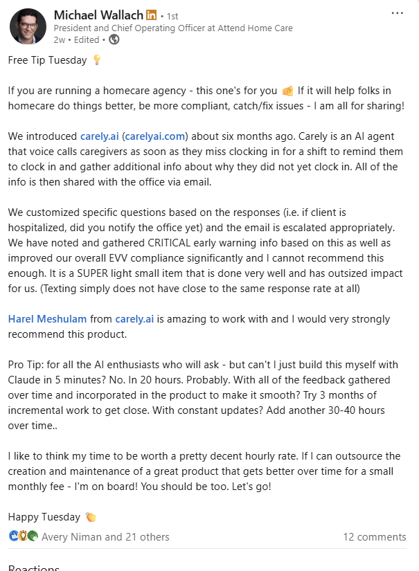LinkedIn post by Michael Wallach