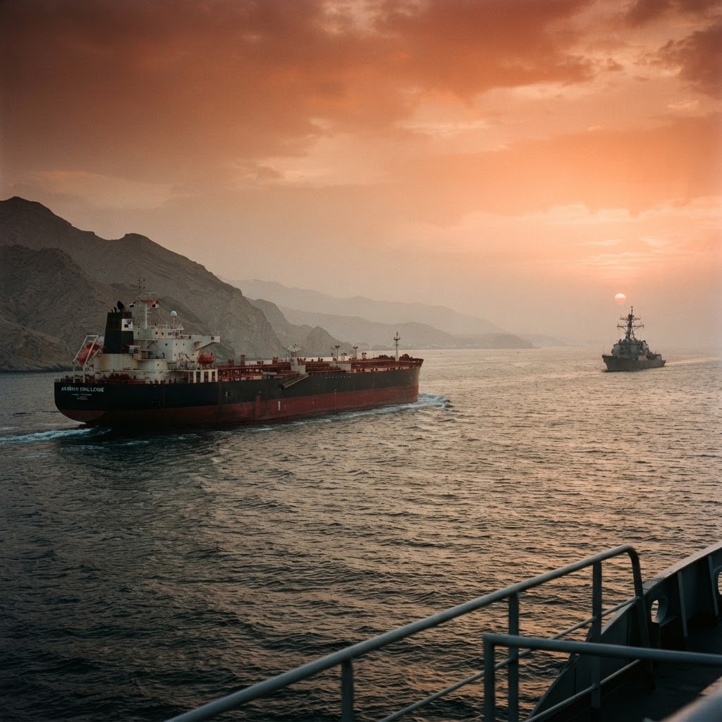 Oil tanker in the Strait of Hormuz