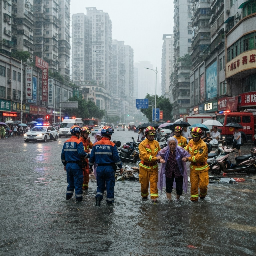 Storm conditions in southern China highlight the climate pressures shaping Asia's current news cycle.