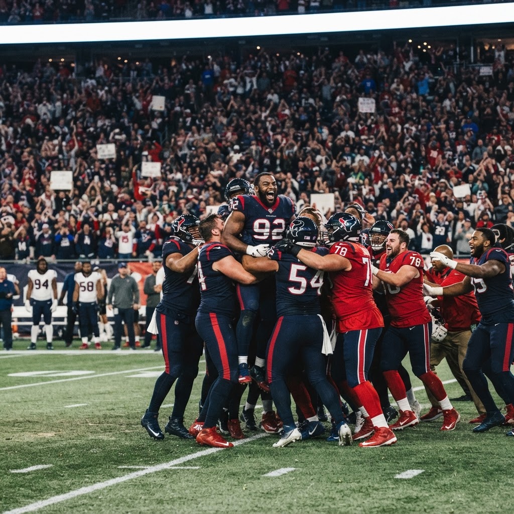 Buffalo celebrates after closing out the 37-34 overtime win. (Illustration)