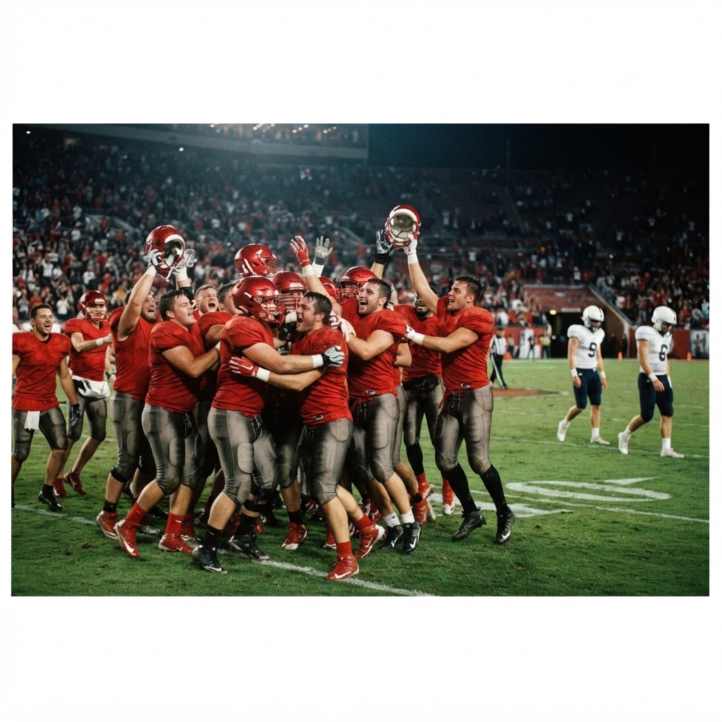 Buccaneers players celebrate after the win