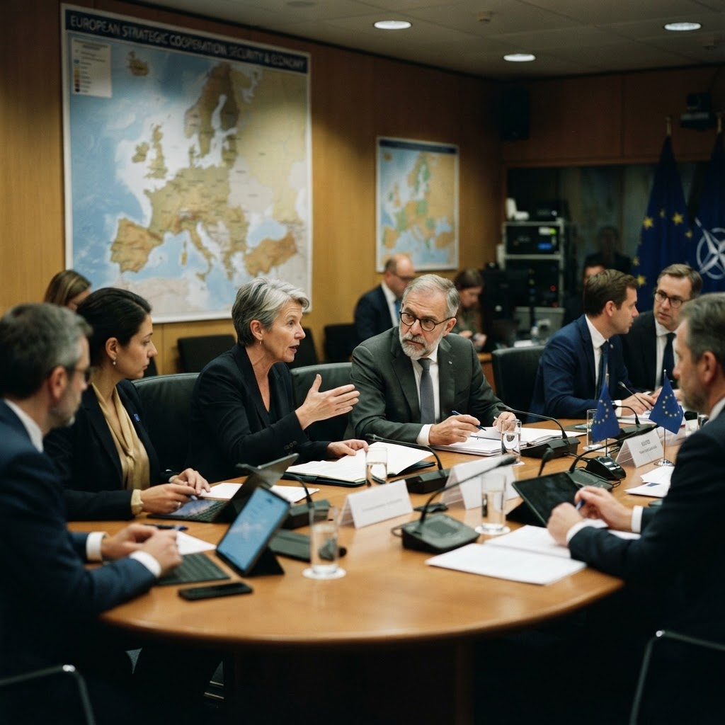 Senior officials meet amid growing focus on European security, competitiveness and joint coordination.