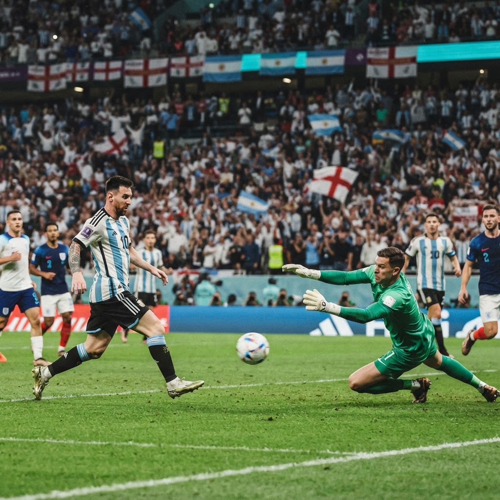World Cup semifinal showdown under stadium lights