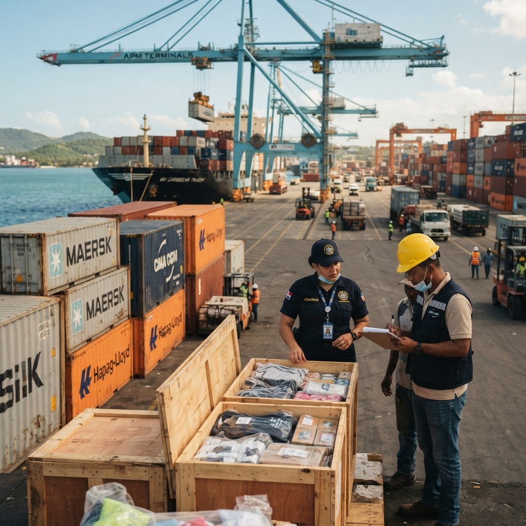 Caribbean shipping port and trade activity