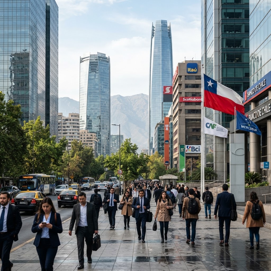 South American financial district and economic activity