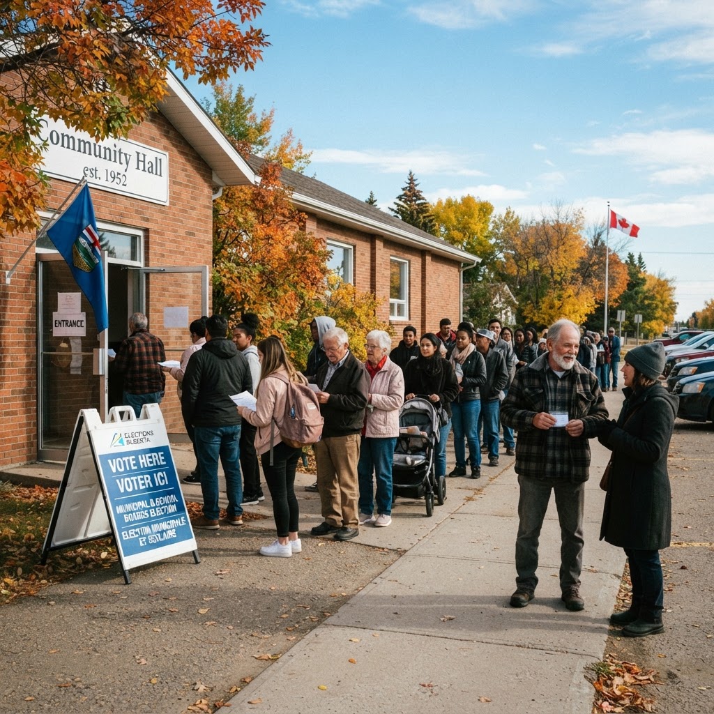 Albertans lining up to vote