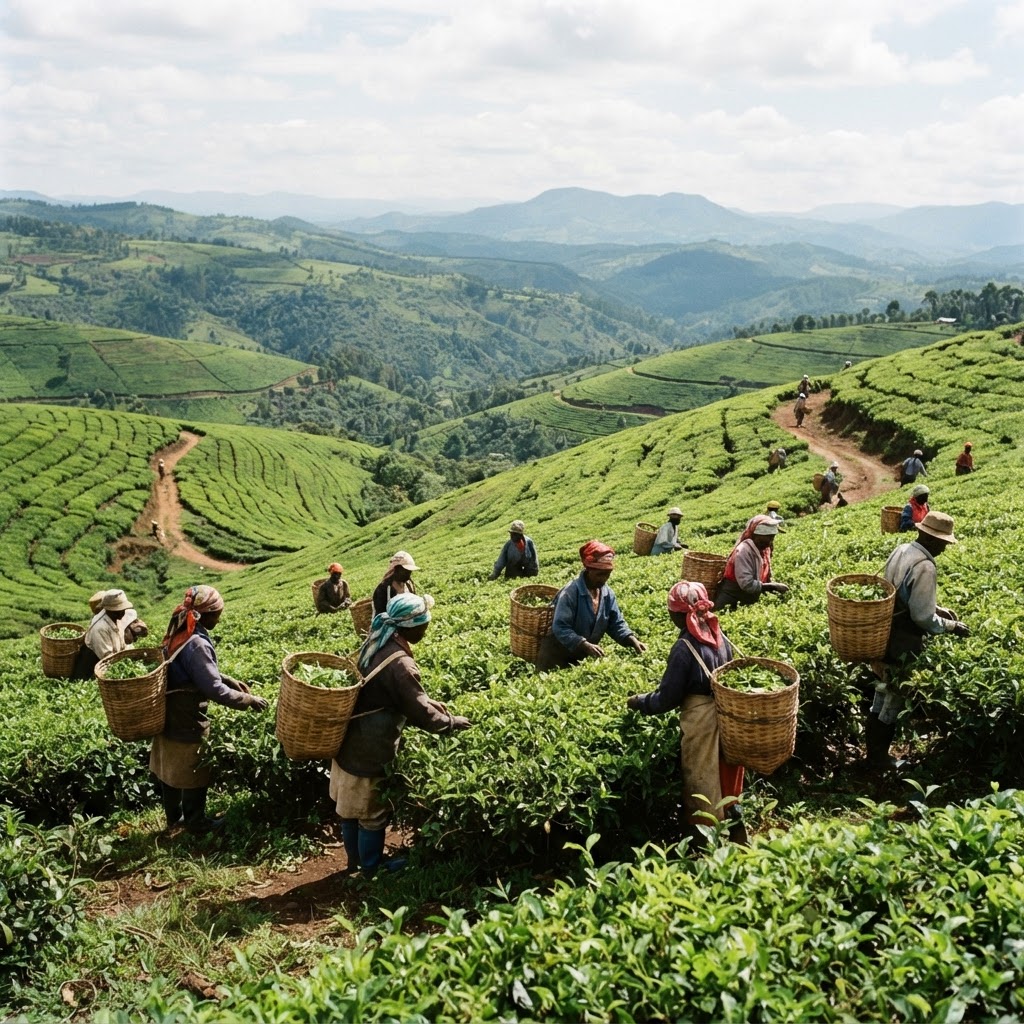 Kenyan tea plantation workers