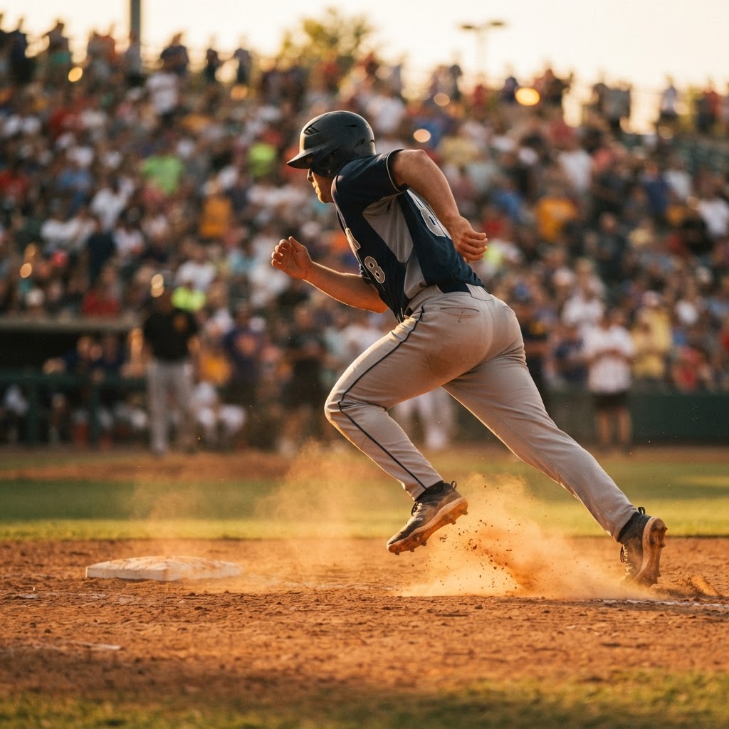 A base runner steals second in a late-season MLB game