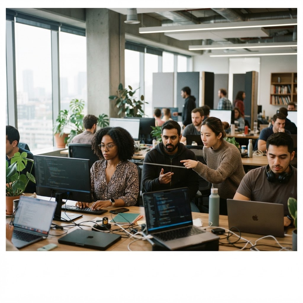 International software engineers in an office