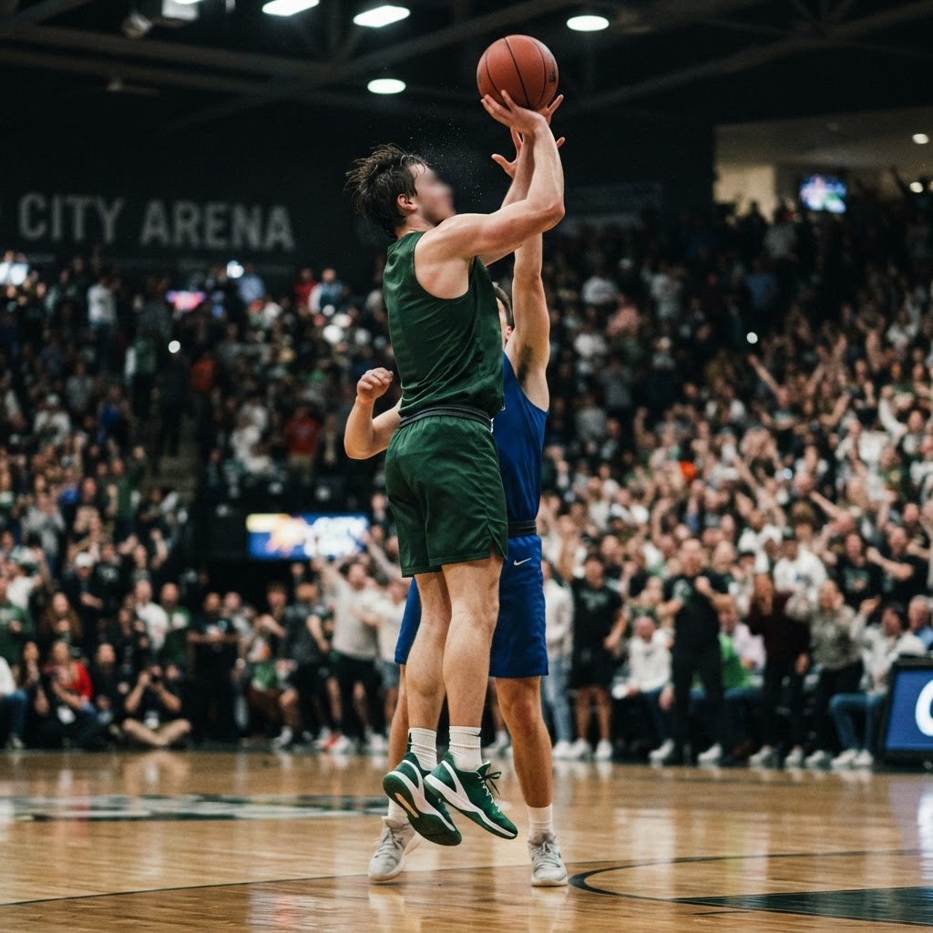 Basketball player rising for a jump shot
