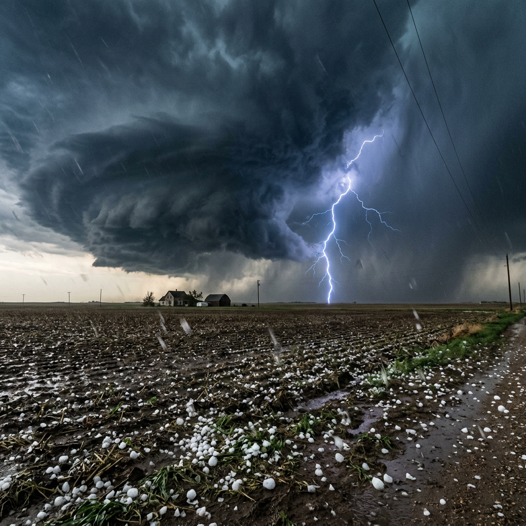 Dangerous Severe Weather Sweeps Midwest: Golf Ball-Sized Hail, 60 MPH Winds, and Tornado Threat