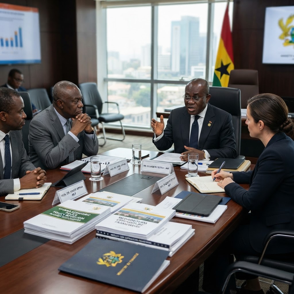 Ghana economic policy meeting visuals