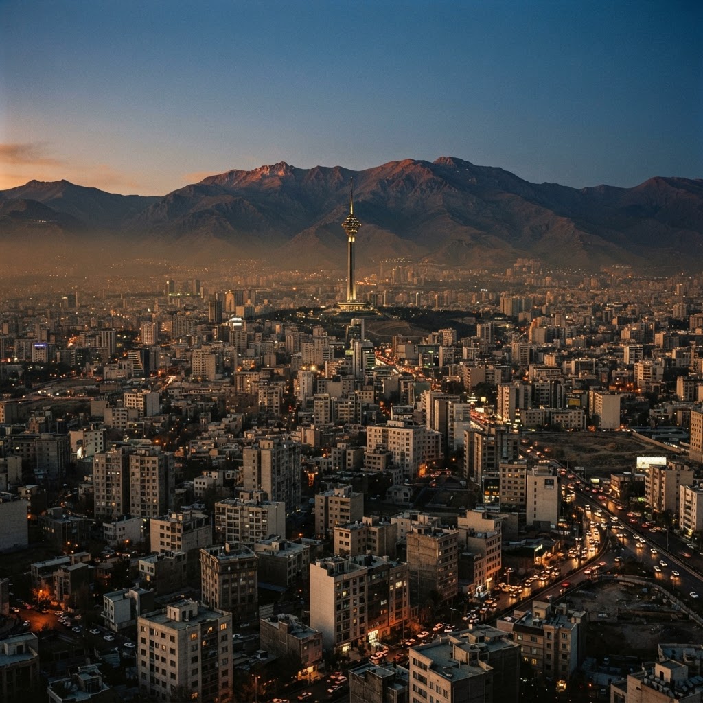 Tehran at dusk. The Iranian capital has been placed on heightened alert as the war of words with Washington escalates.