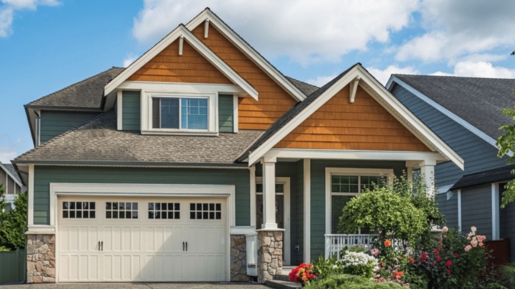 Freshly painted craftsman house exterior