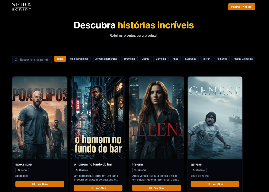 Vitrine de Histórias - SPIRA SCRIPTS