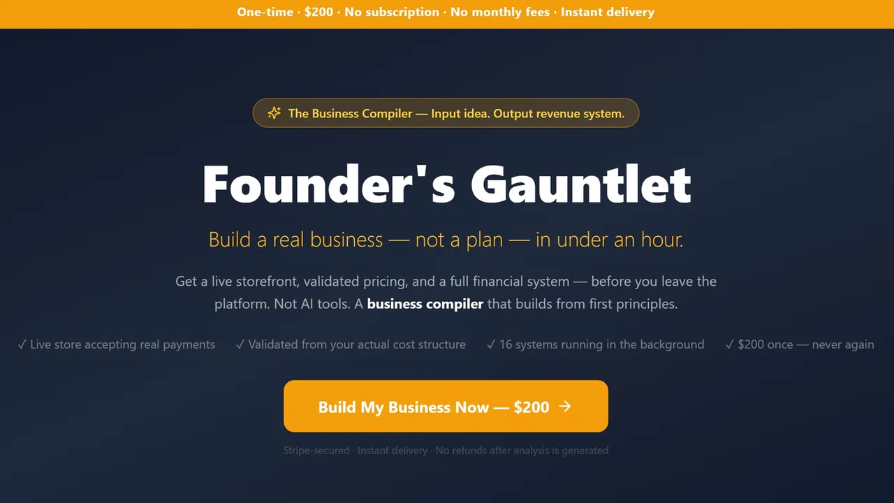 Founders Gauntlet template preview