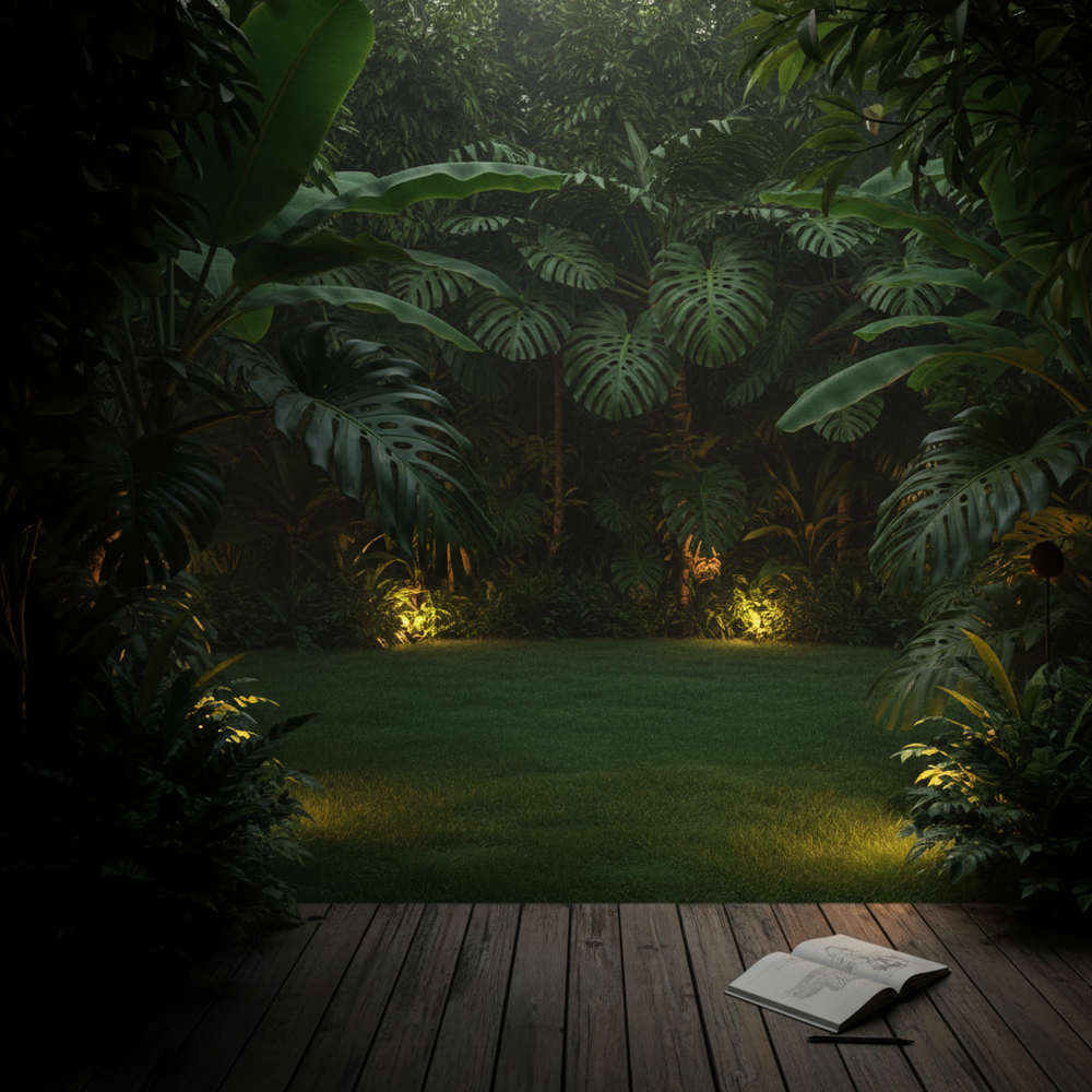 Jardim sofisticado e acolhedor