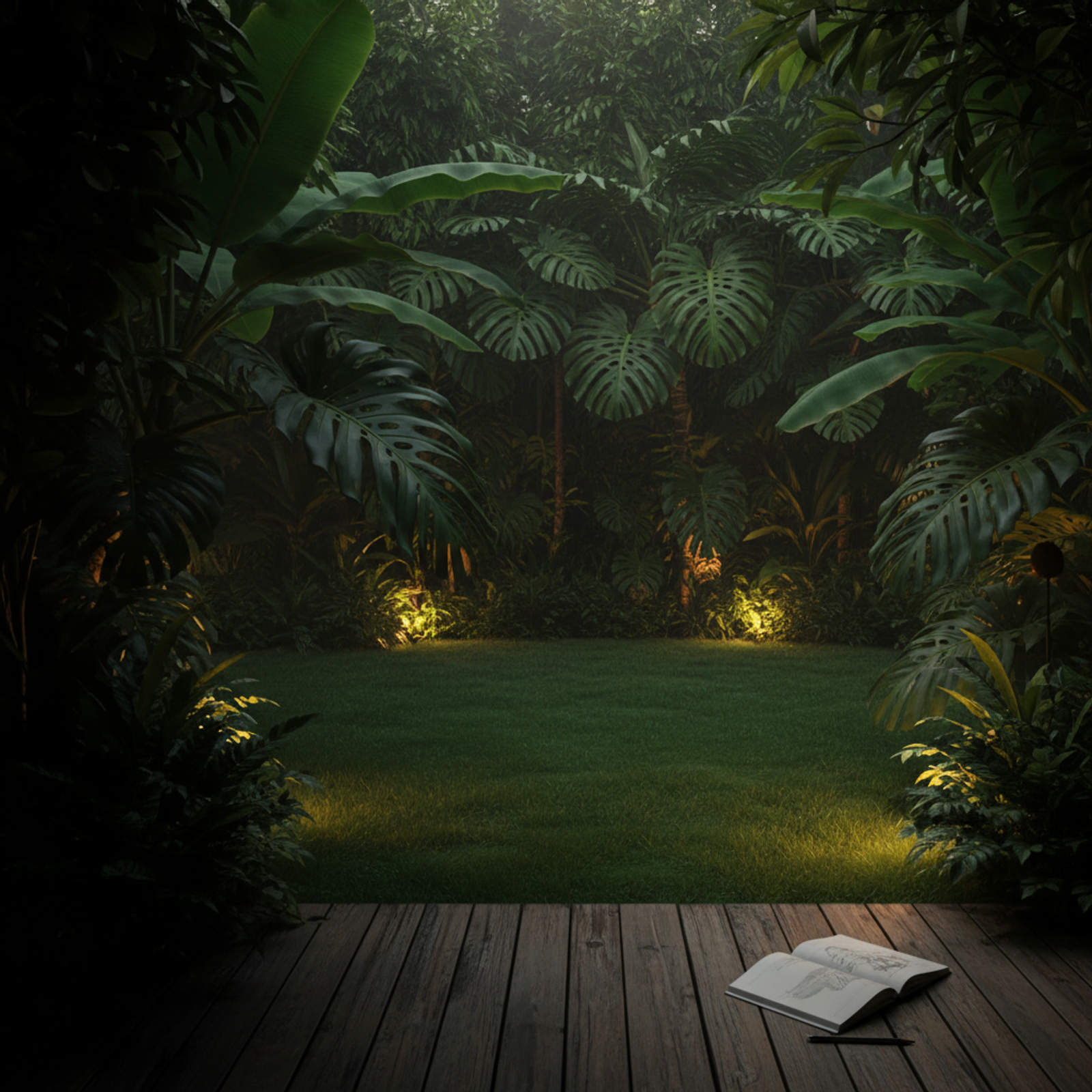 Jardim sofisticado e acolhedor
