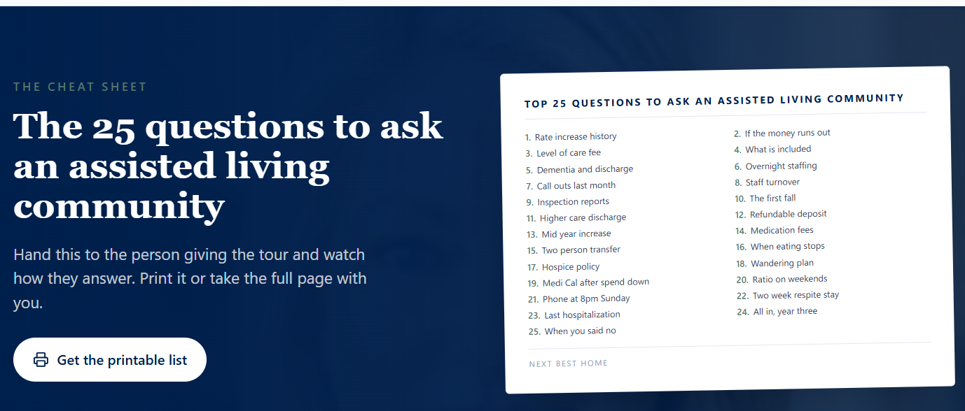 The 25 Questions: What We Asked About Senior Living in 2005, and What We Have to Ask Now