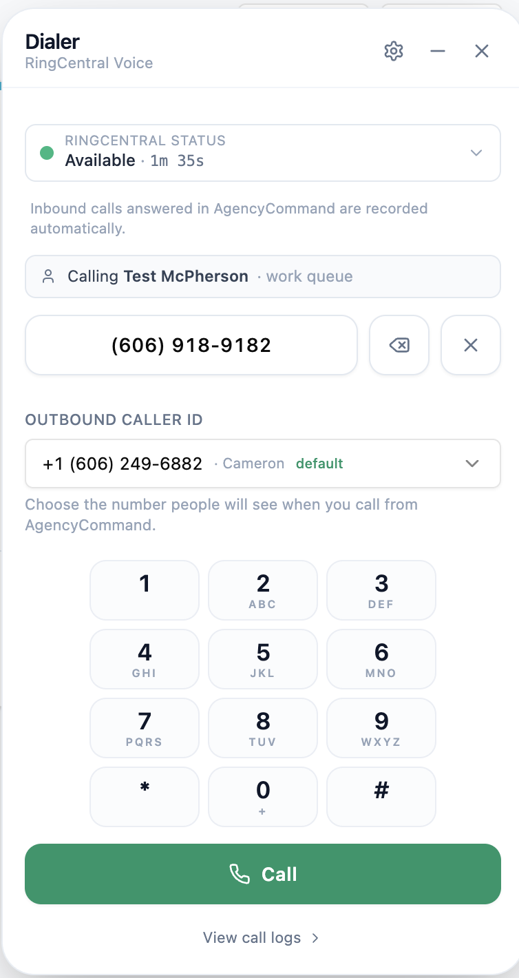 Call summary where the agent records the disposition and next step before moving on