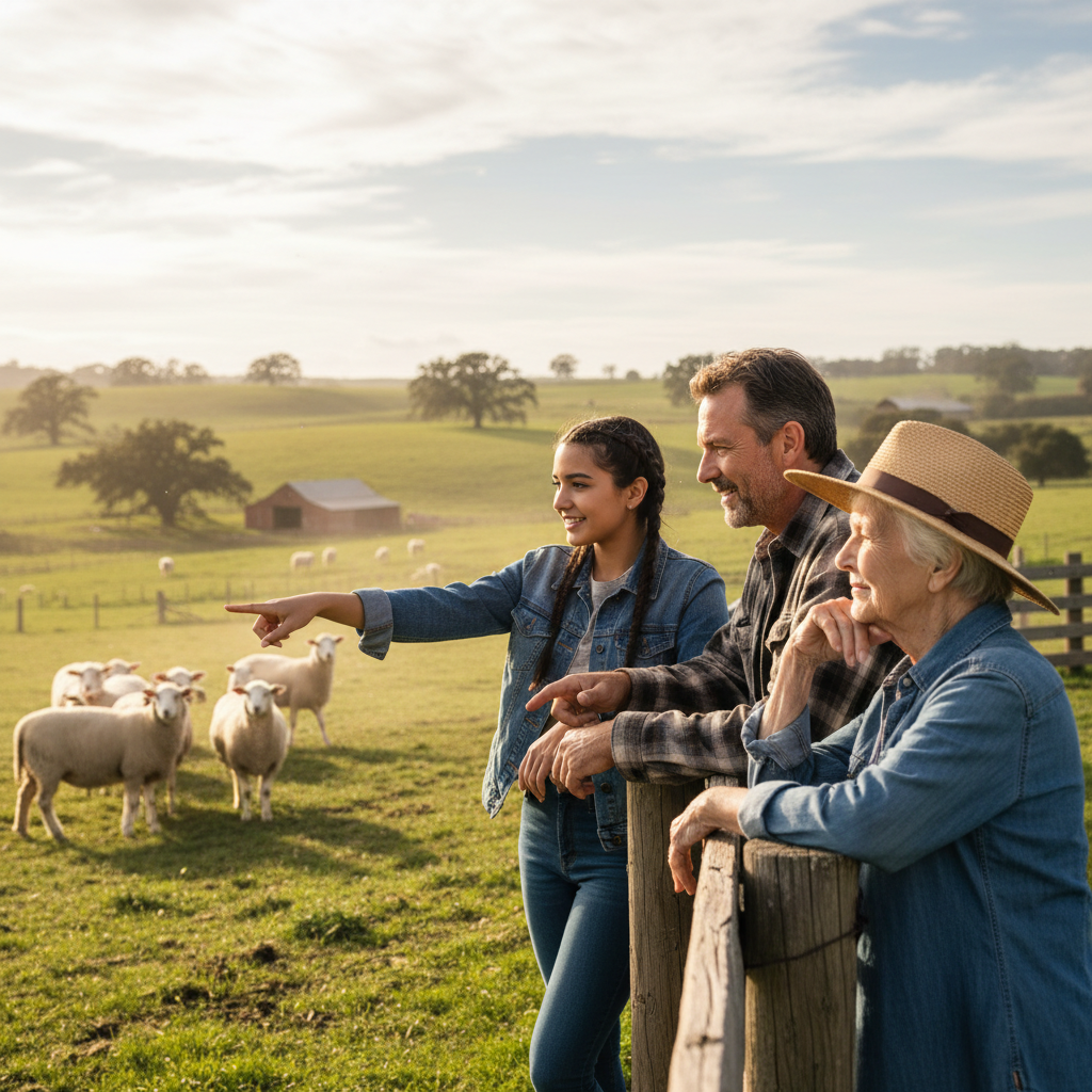 Community learning together on the farm