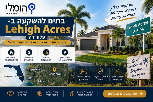 בתים להשקעה ב-Lehigh Acres פלורידה – מדריך למשקיע הישראלי