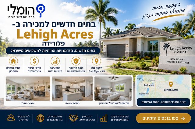 בתים חדשים למכירה ב-Lehigh Acres – מדריך למשקיעים בפלורידה