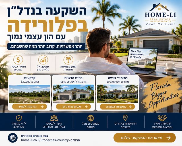 השקעה בנדל״ן בפלורידה עם הון עצמי נמוך – מדריך למשקיע הישראלי