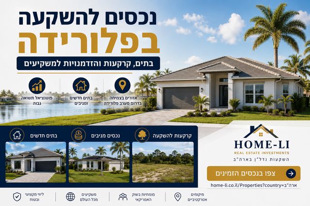 נכסים להשקעה בפלורידה – בתים, קרקעות והזדמנויות למשקיעים