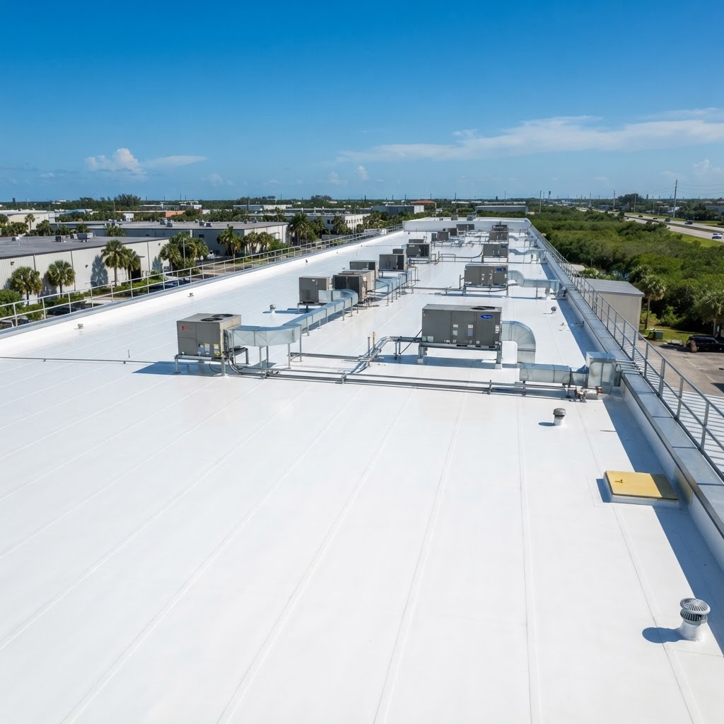 Commercial TPO Re-Roof — Retail Plaza