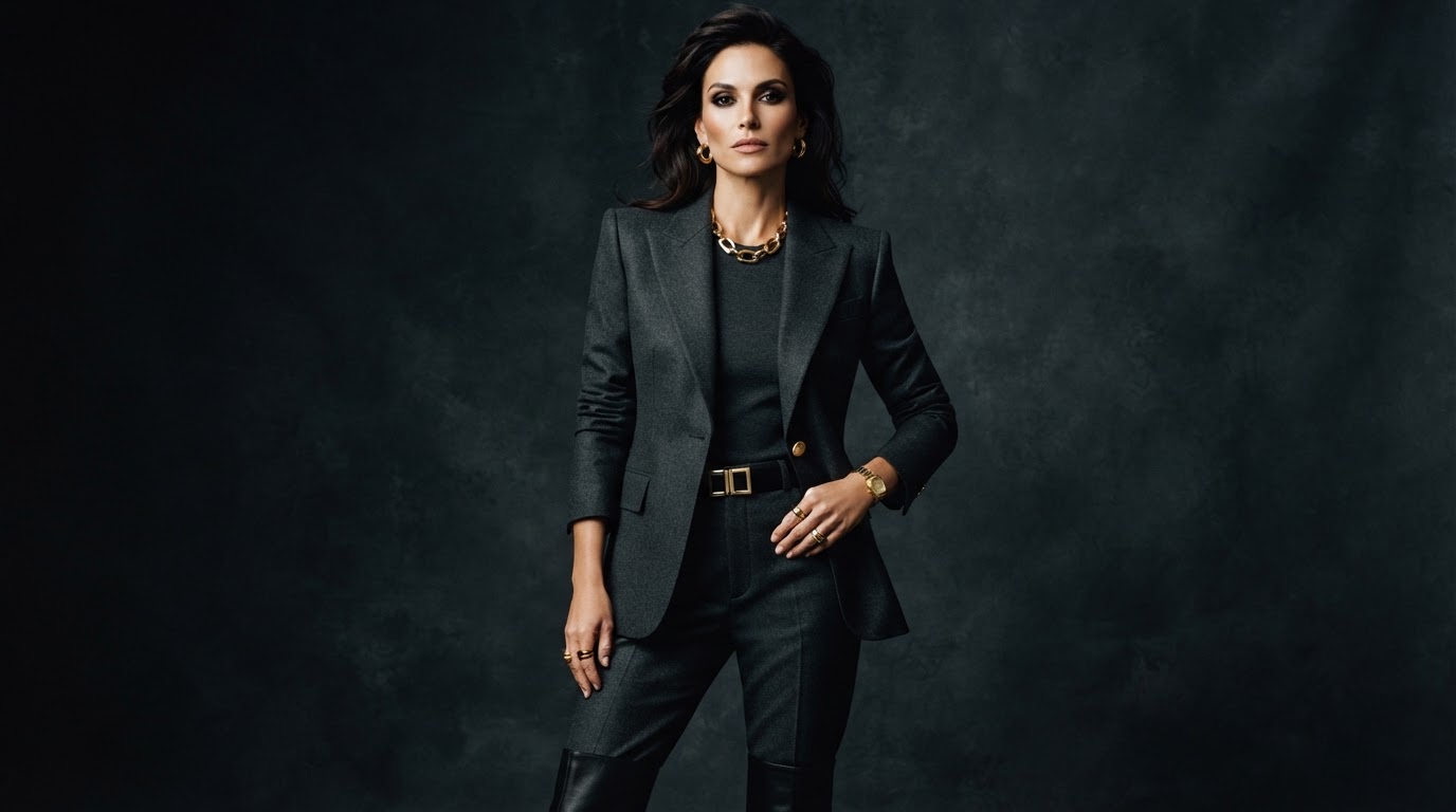 Tailored fashion editorial portrait