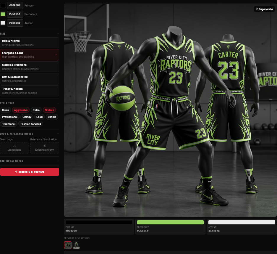 Jersey Customizer Interface