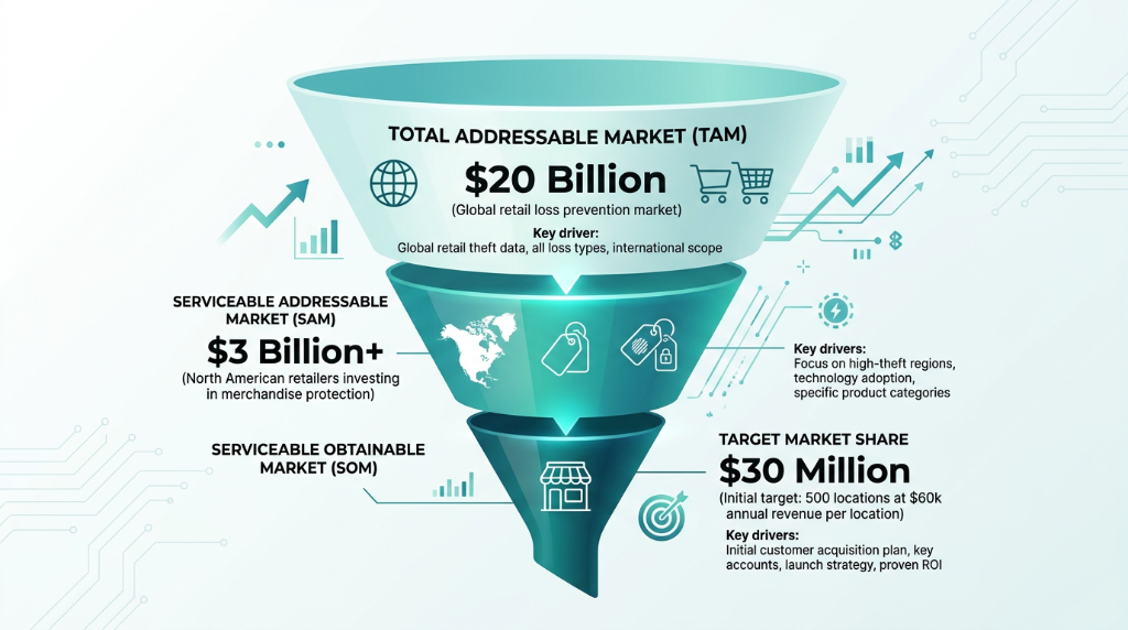 TAM SAM SOM Market Funnel