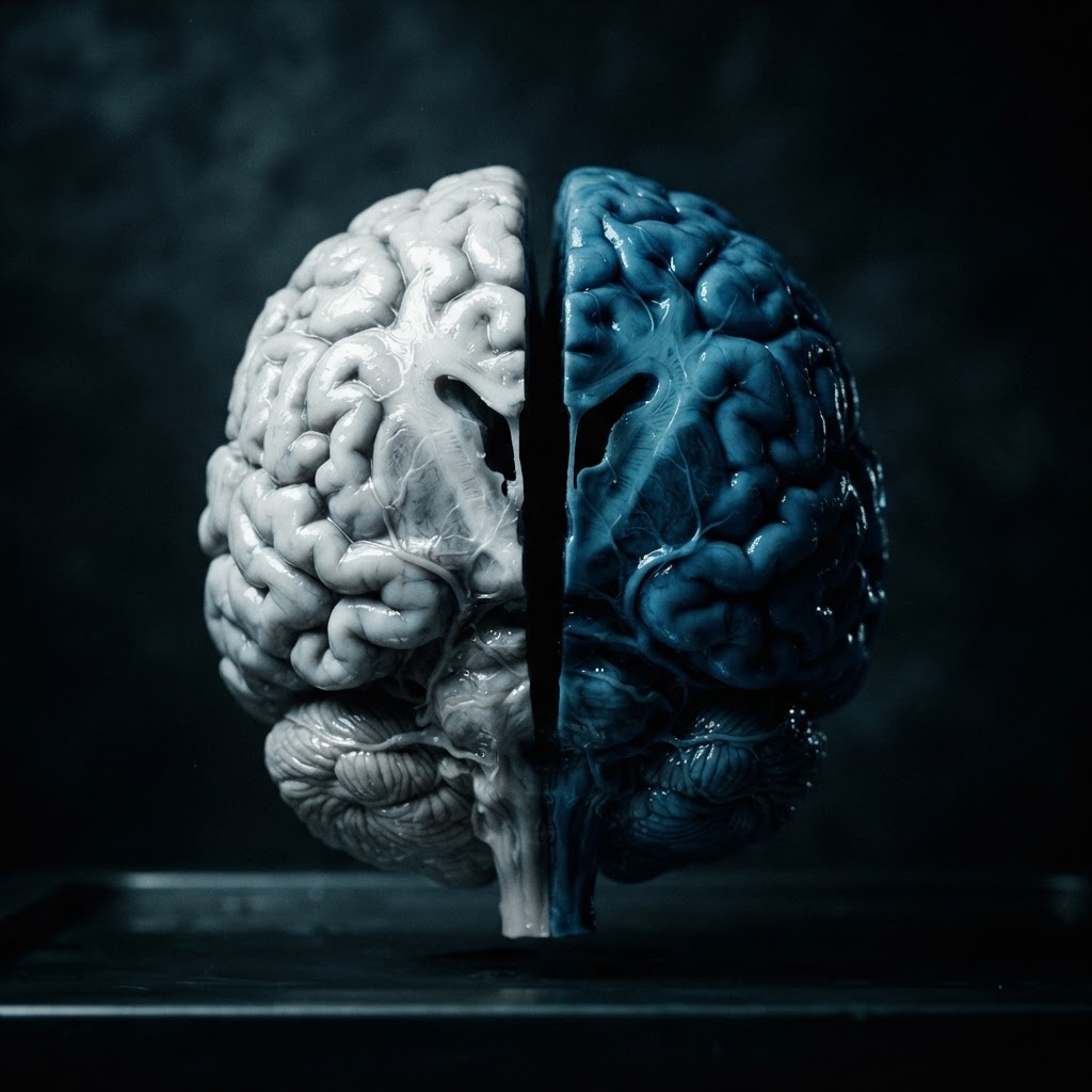 The Hemisphere That Speaks While the Other One Watches