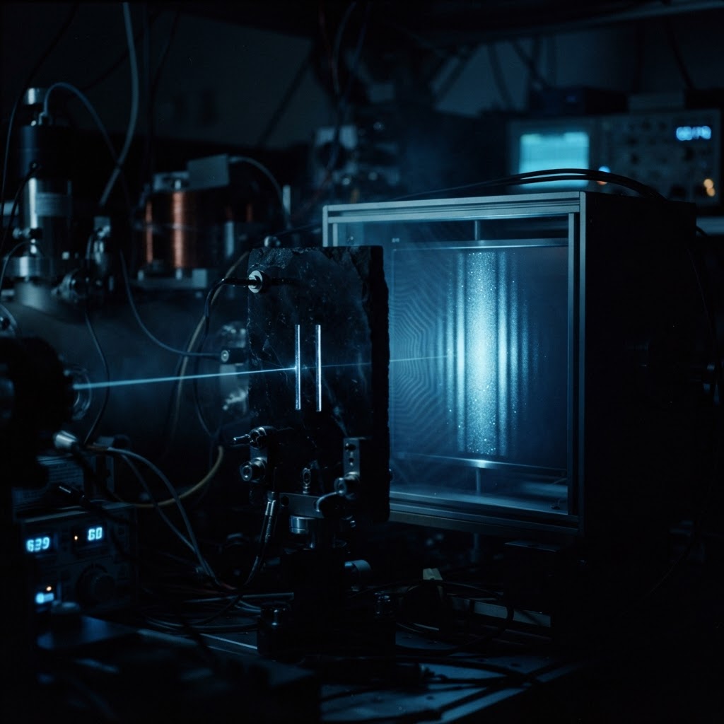The Particle That Interferes With Itself After It Has Already Arrived
