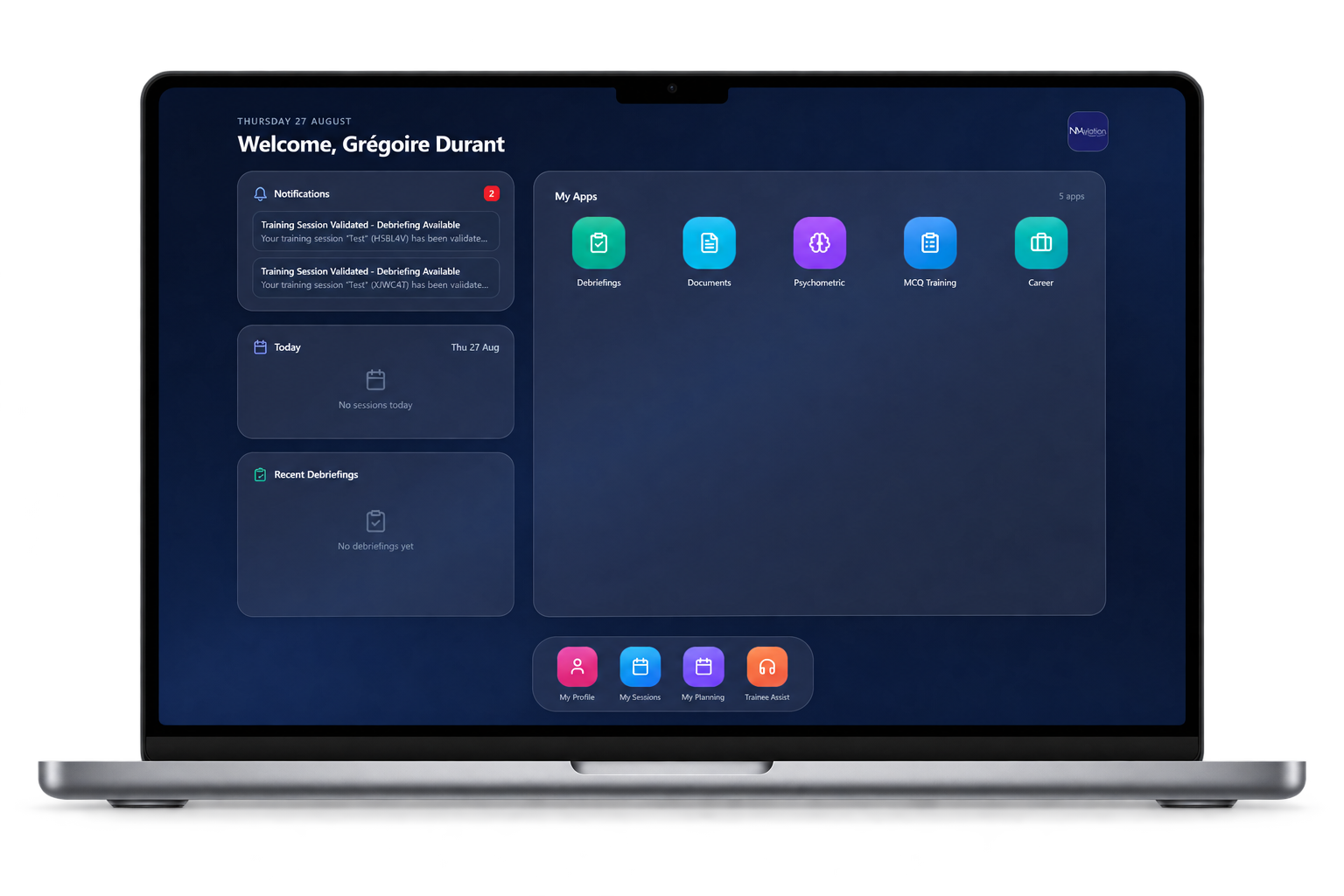 NIMA Flight Suite dashboard