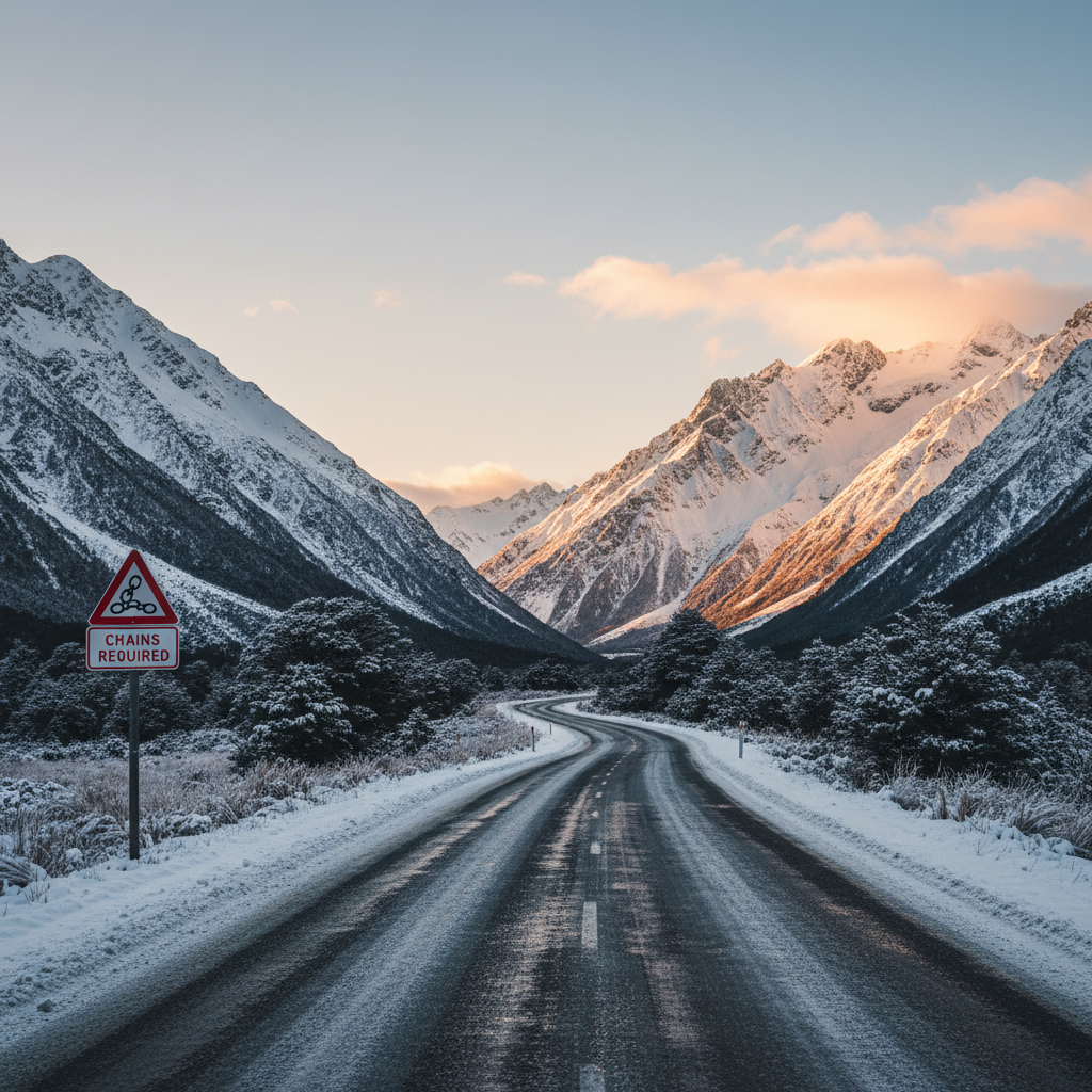 South Island Winter Driving: What You Need to Know About Snow, Chains, and Alpine Passes